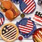 4th of July Disposable Paper Plates Independence Day Patriotic Party Supplies Dinner Dessert Red White Blue Star Stripe Dinnerware Tableware 7 inches 25 Pcs